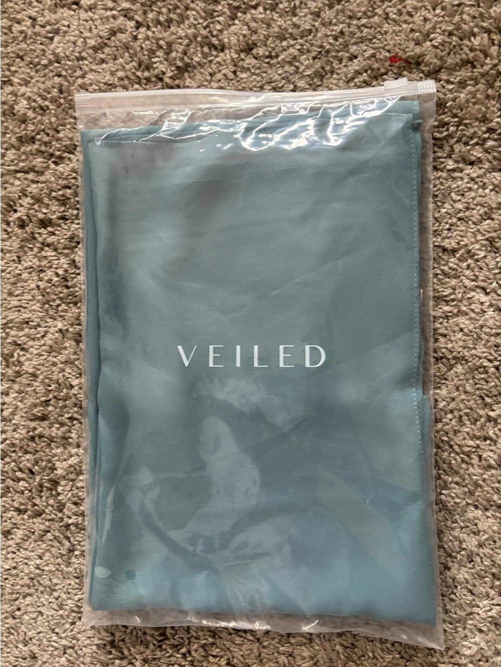 Veiled Light Blue Rectangle Chiffon Hijab Scarf